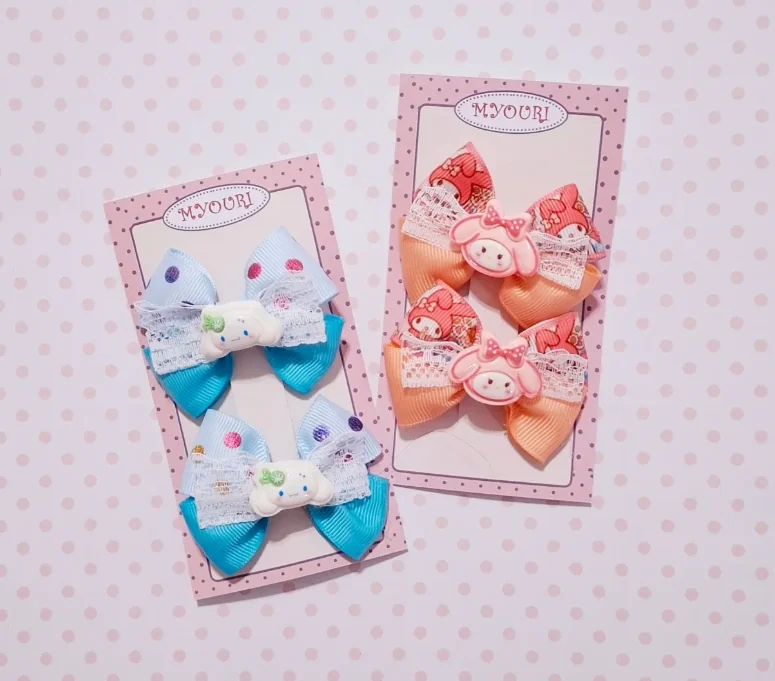 Pita handmade Myouri warna biru dan peach